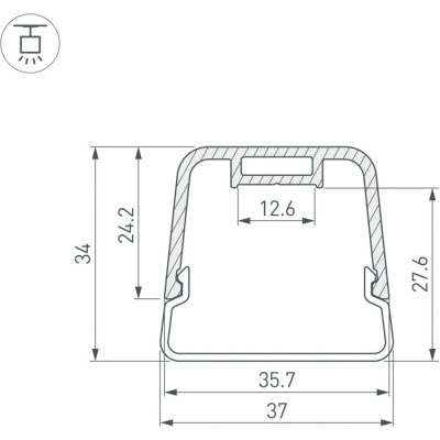Профиль для светодиодной ленты LINE-D 055072
