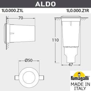 Встраиваемый светильник уличный Aldo 1L0.000.000.AXZ1L